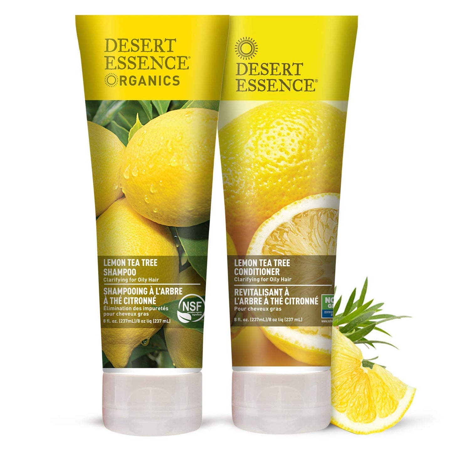Desert Essence Lemon Tea Tree Shampoo & Conditioner Bundle - 8 Fl Ounce - Clarifying For Oily Hair - Essential Oils - Strengthen & Protect Hair Beauty & Personal Care Desert Essence