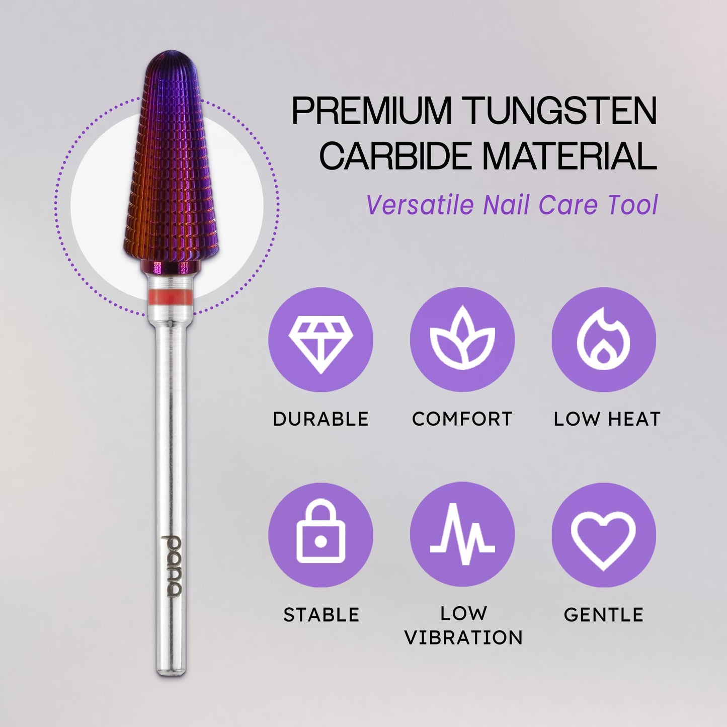 PANA 3/32" Purple Tornado Carbide Nail Drill Bit for Acrylics, Nail Extension, Gel Polish Removal Nail Salon Manicure Pedicure Electric File Tools Beauty & Personal Care PANA