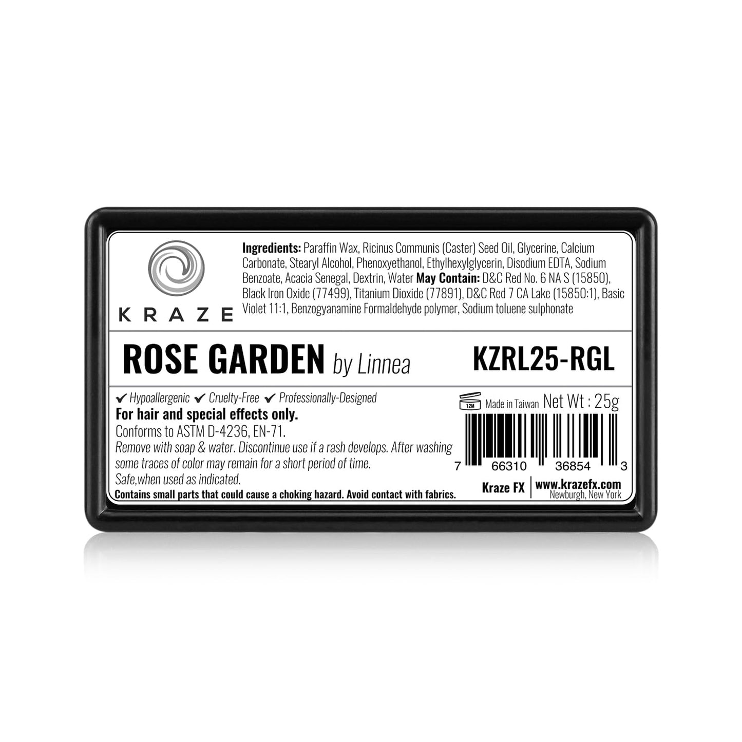 Kraze FX Dome Stroke - Rose Garden by Linnea (25 gm), Professional 1-Stroke Split Cake, Hypoallergenic, Non-Toxic, Water Activated Face & Body Beauty & Personal Care Kraze FX