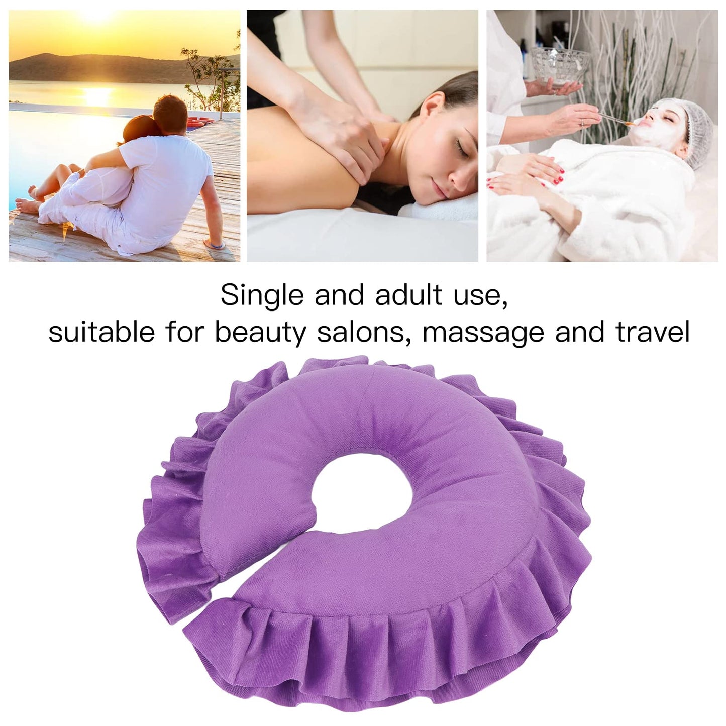 Sonew U Shaped Neck Support Cushion, Beauty Massage Soft Face Pillow for Spa, Beauty Salon, Skin Care, Comfortable Travel Flight Pillow for Head Beauty and Personal Care Sonew