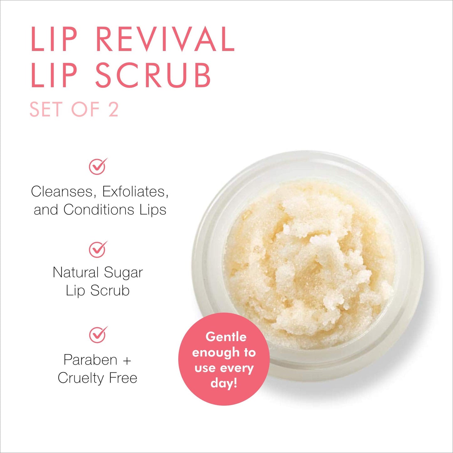 Beauty For Real Lip Revival, Set of 2 - Includes Orange Spice & Spearmint - Exfoliating & Hydrating Sugar Lip Scrub - For Dry, Chapped or Beauty and Personal Care Beauty For Real