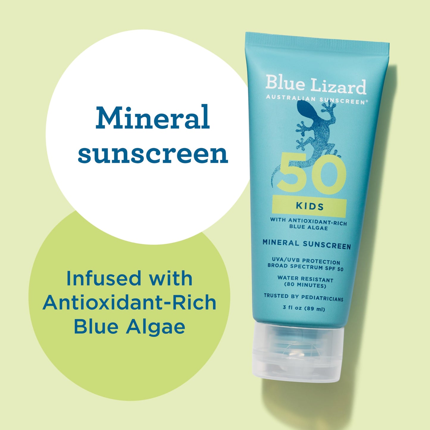 Blue Lizard Kids Mineral SPF 50 Sunscreen Lotion, 100% Mineral, Children’s Sunscreen, Water-Resistant Formula, Paraben-Free, Fragrance-Free, 3 fl oz Beauty & Personal Care BLUE LIZARD