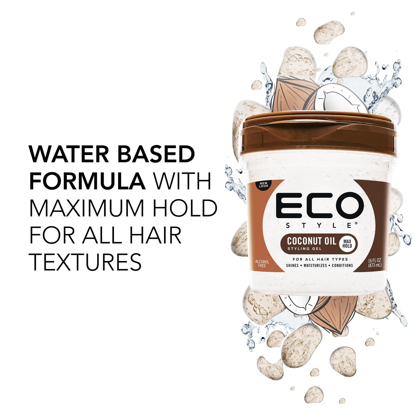 Ecoco Eco Style Gel - Coconut Oil - Adds Luster And Moisturizes Hair - Weightless Styling And Superior Hold - Prevents Breakage And Split Ends Beauty & Personal Care Eco Style