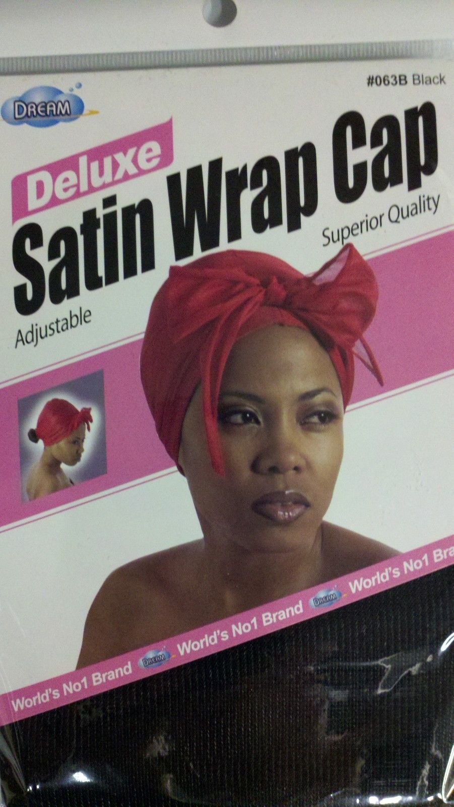 DREAM DELUXE ADJUSTABLE SATIN WRAP CAP #063B BLACK Beauty and Personal Care DREAM WORLD