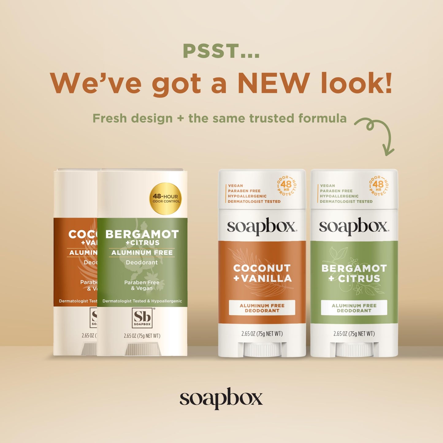Soapbox Aluminum Free Deodorant, Bergamot & Citrus Scented Natural Deodorant - Non Toxic & Vegan for Daily Use - Clean Ingredients Free of Harsh Beauty and Personal Care Soapbox