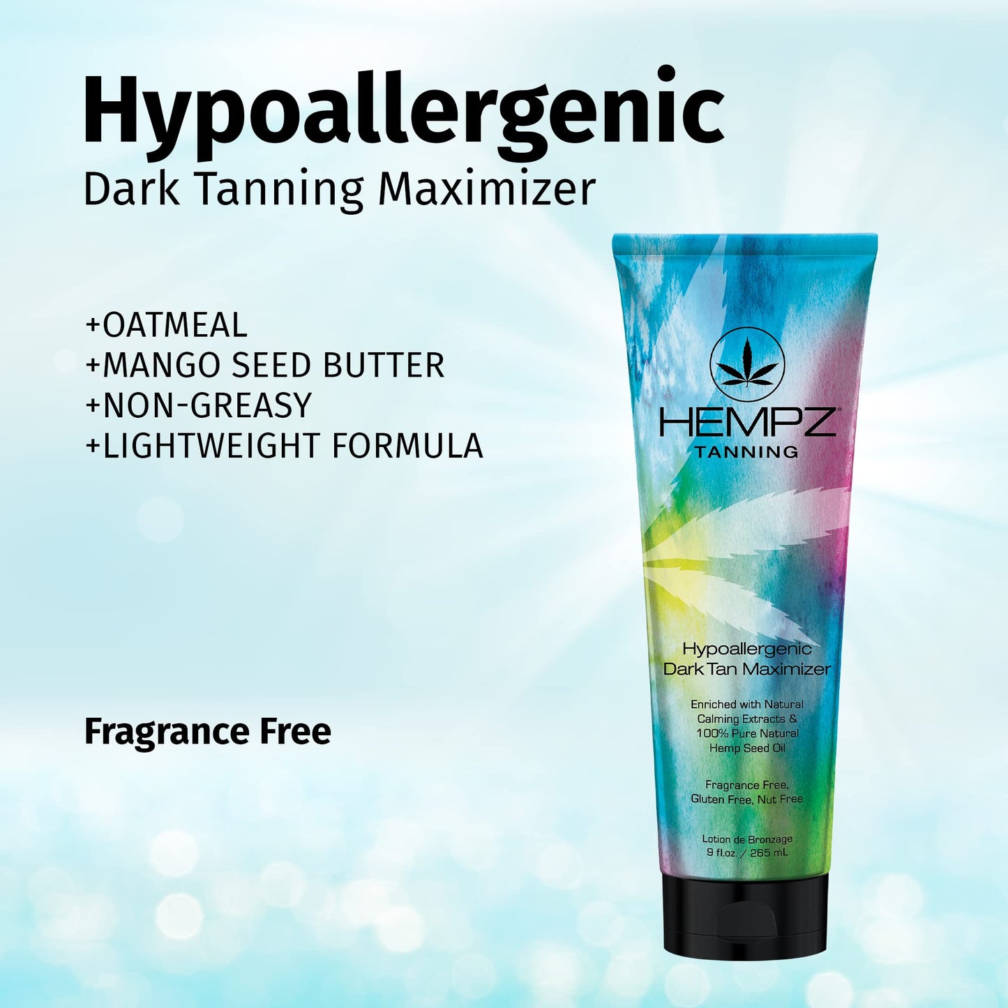 HEMPZ Hypoallergenic Dark Tan Maximizer - Herbal Moisturizing Self Tanning Lotion - Fragrance Free for Tanning Beds, Beach, Sun 9 Fl OZ Beauty & Personal Care Hempz