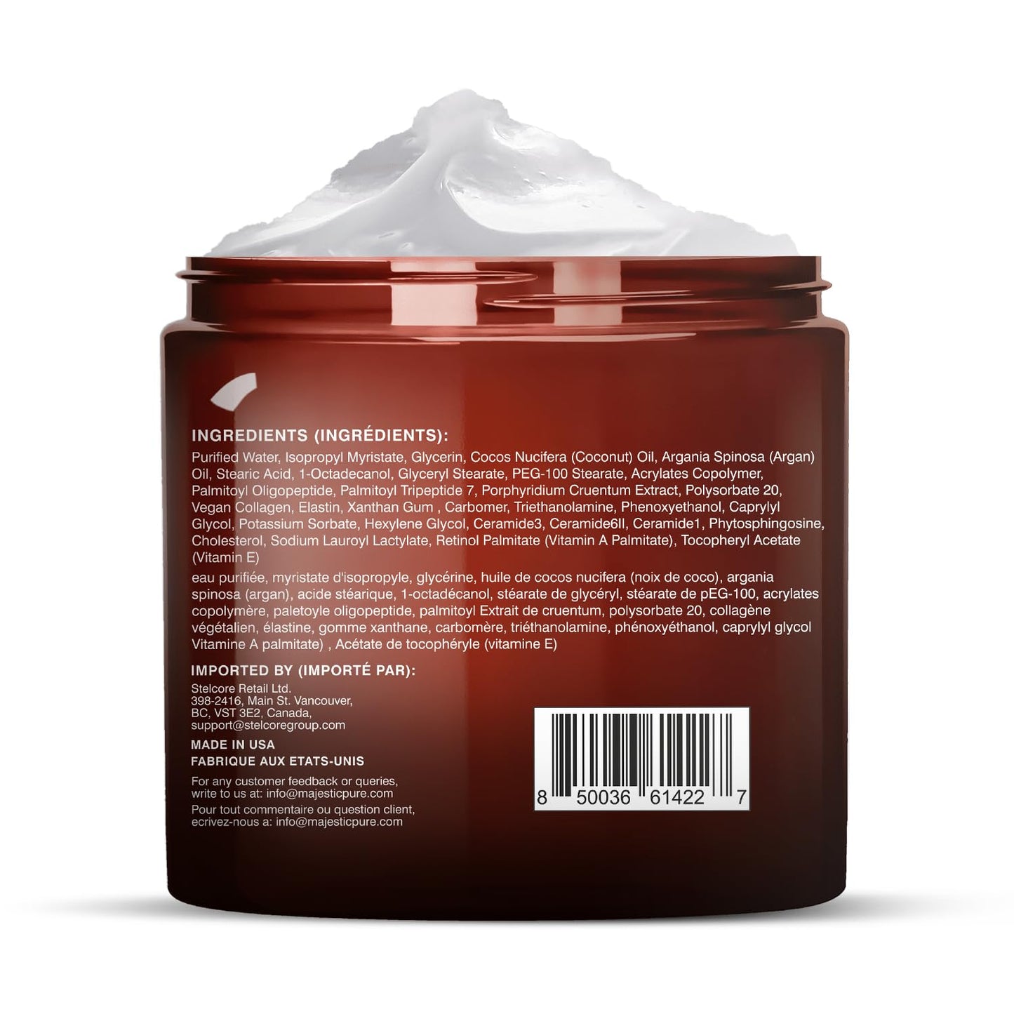 Majestic Pure Whipped Argan Oil Moisturizer Face Cream for Women & Men - With Vitamin E A, Collagen & Ceramides - Hydrates Dry Skin, Oily Skin Beauty & Personal Care Majestic Pure