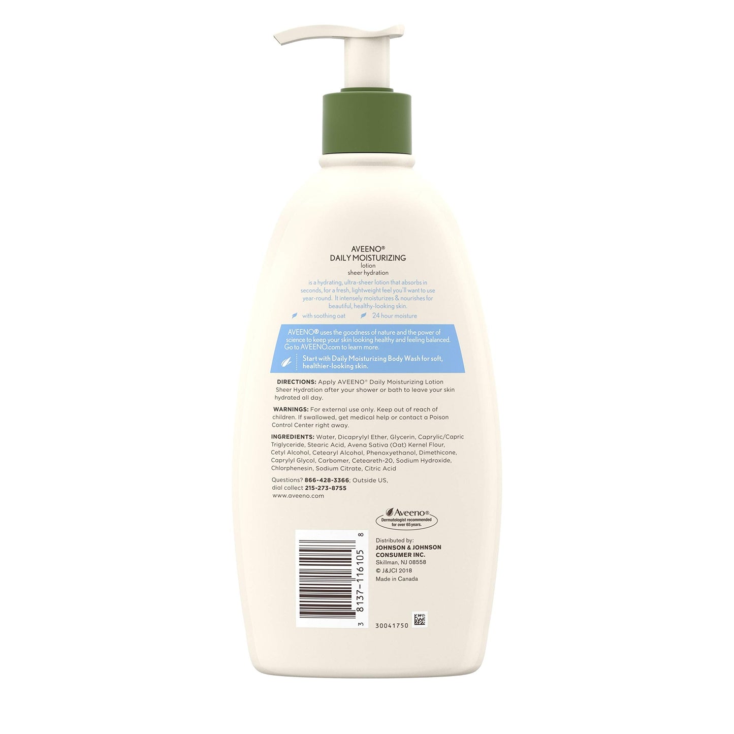 Aveeno Sheer Hydration Daily Moisturizing Lotion for Dry Skin with Soothing Oat, Lightweight, Fast-Absorbing & Fragrance-Free Intense Body Beauty & Personal Care Aveeno