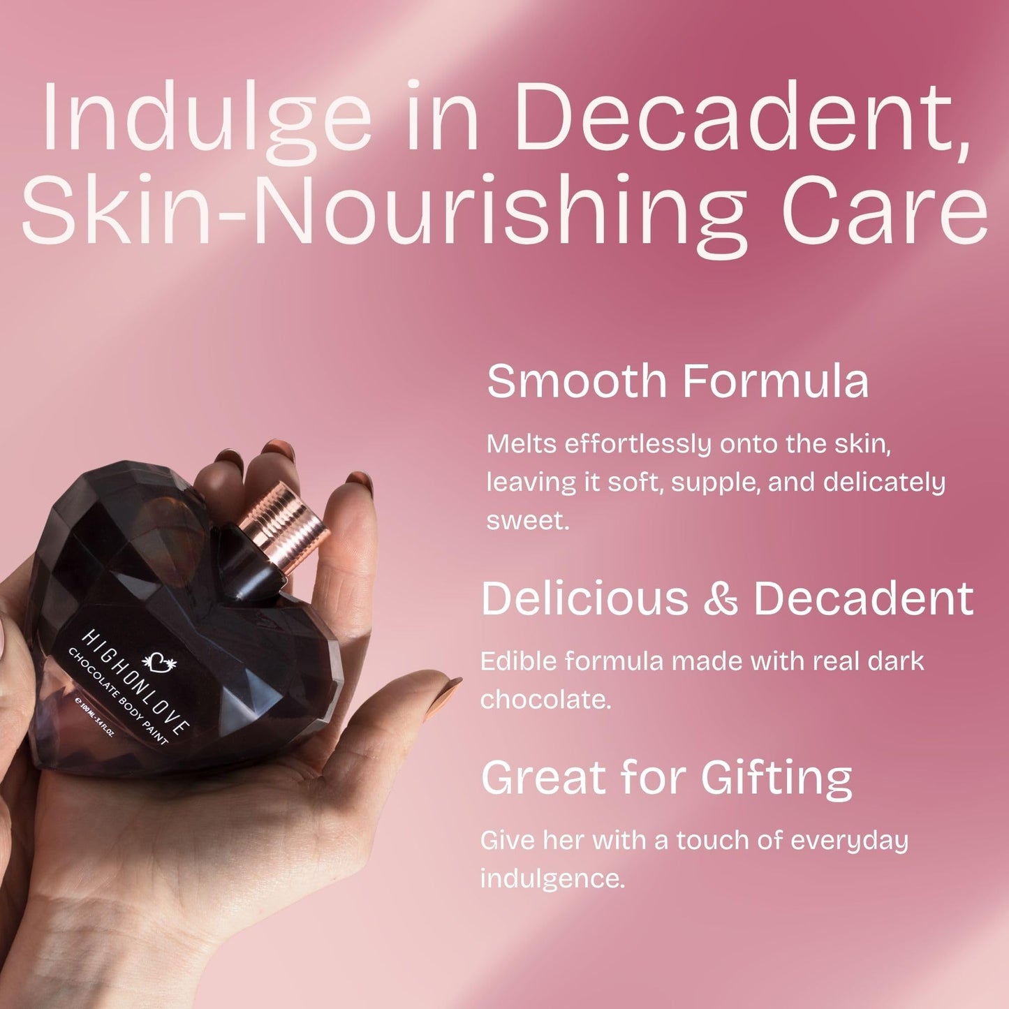 High On Love Dark Chocolate Body Paint - Vegan, All Natural Body & Face Paint Made with Real Cocoa and Hemp Seed Oil - Ingestible, Easy to Clean Beauty & Personal Care High On Love