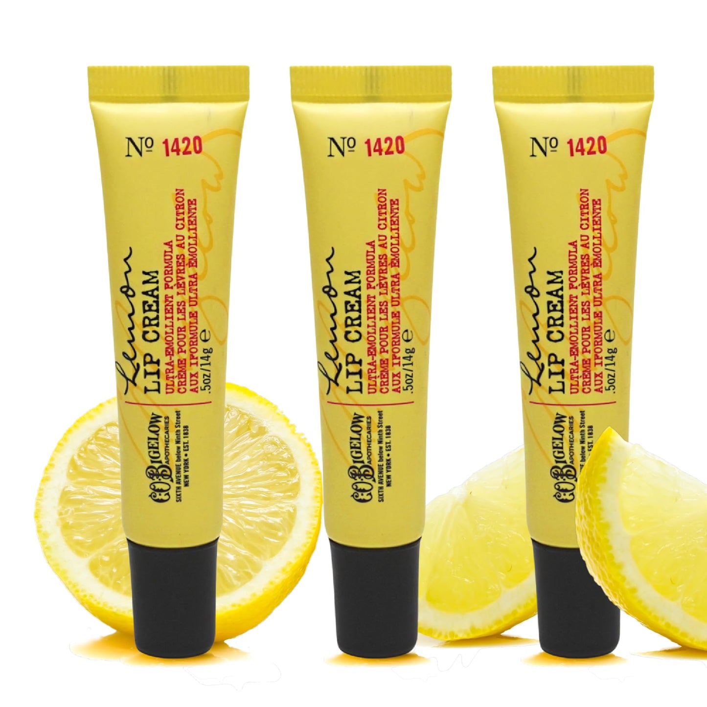 C.O. Bigelow Lemon Lip Cream Tubes, Pack of 3 Lemon Lip Balms with Shea Butter, Bulk Lip Balm Set, 0.5 oz Beauty & Personal Care C. O. Bigelow