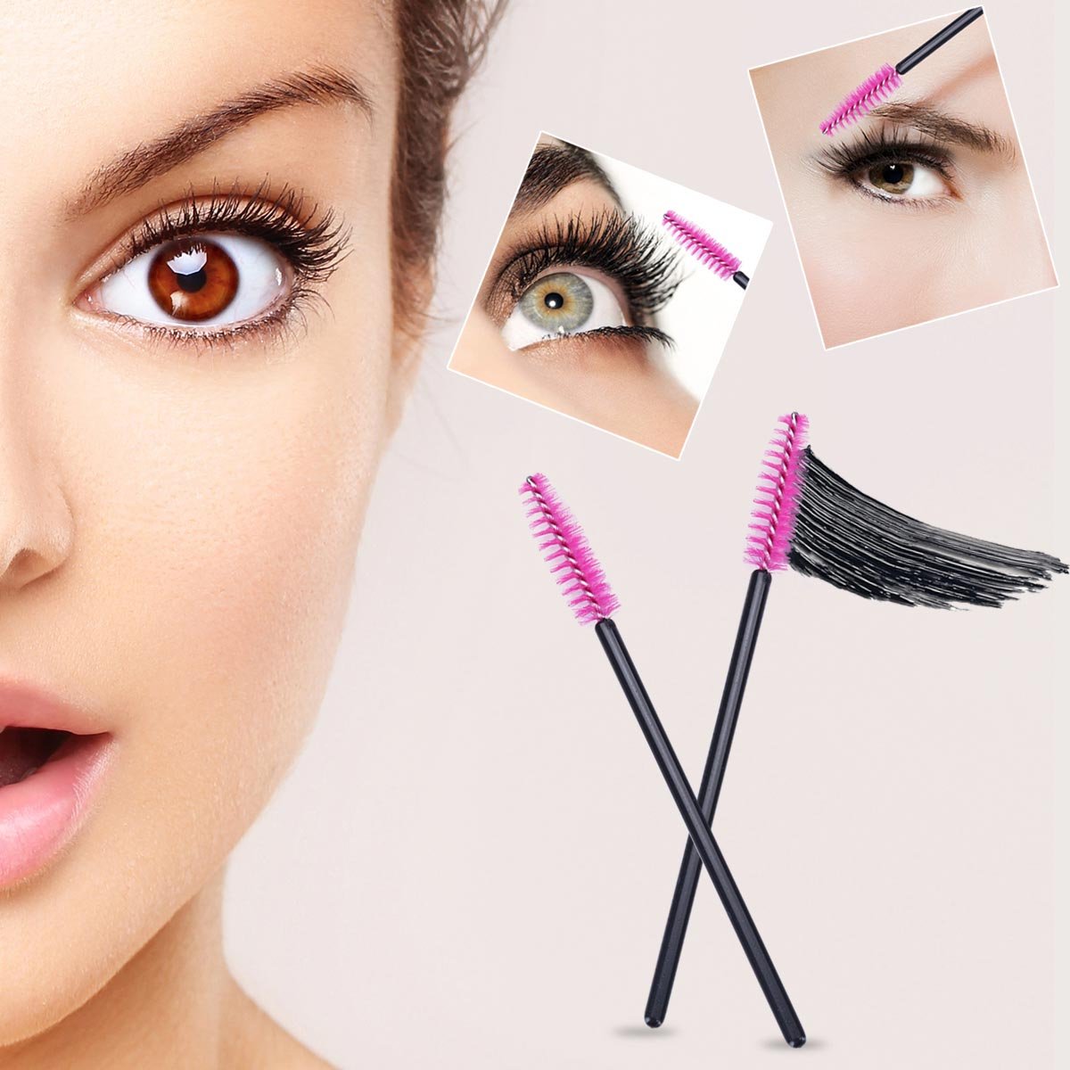 1000 PCS Disposable Eyelash Mascara Brushes Wands Applicator Makeup Brush Tool Kits,Pink Beauty & Personal Care LoveBB