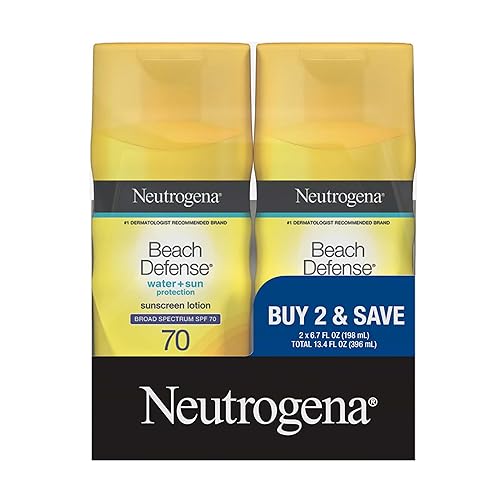 Neutrogena Sunscreen Lotion Beach Defense SPF 70, Face and Body Sunscreen, Hawaii Reef Act 104 Compliant, Octinoxate & Oxybenzone Free, Oil Free, Fast Beauty & Personal Care Neutrogena
