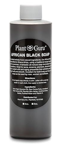 African Black Soap Liquid 8 oz. 100% Raw Pure Natural From Ghana. Acne Treatment, Aids Against Eczema & Psoriasis, Dry Skin, Scars and Dark Spots. Beauty & Personal Care Plant Guru