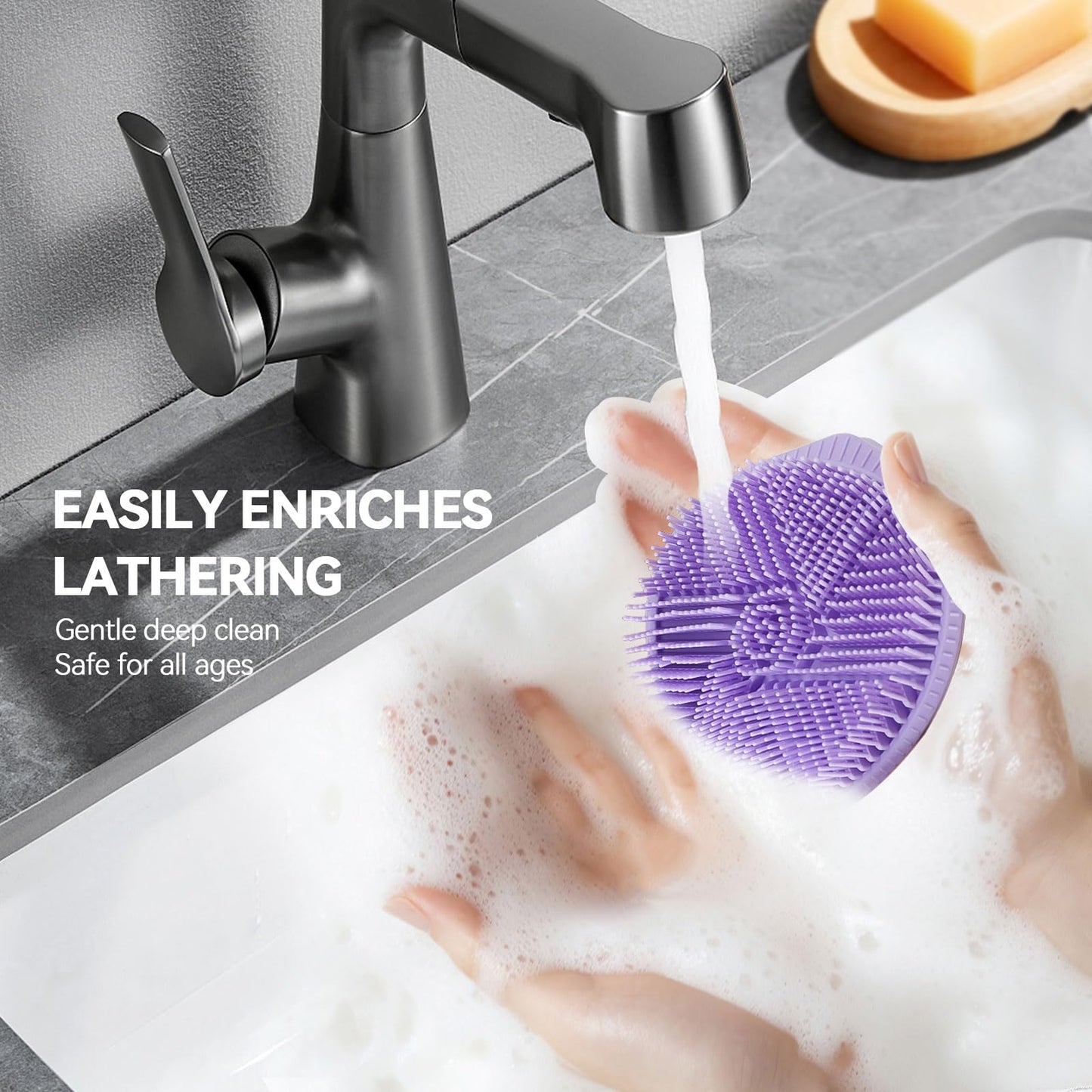 Dual-Sided Silicone Body Scrubber, Silicone Loofah for Shower Exfoliating Body Brush Scrubber for Men and Women for All Skin, Scalp Massager Lather Beauty and Personal Care OTHIX