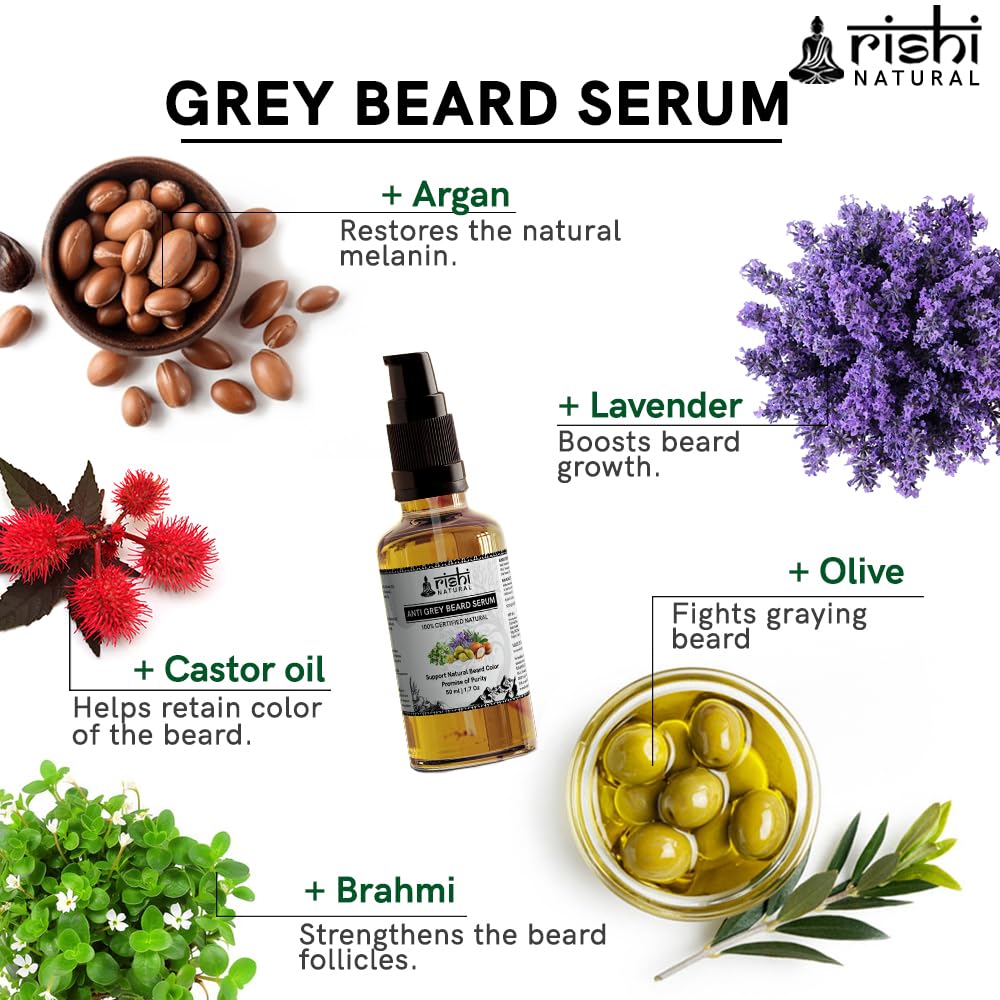 RISHI NATURAL Grey Beard Serum Oil (50ml) Beauty and Personal Care RISHI NATURAL