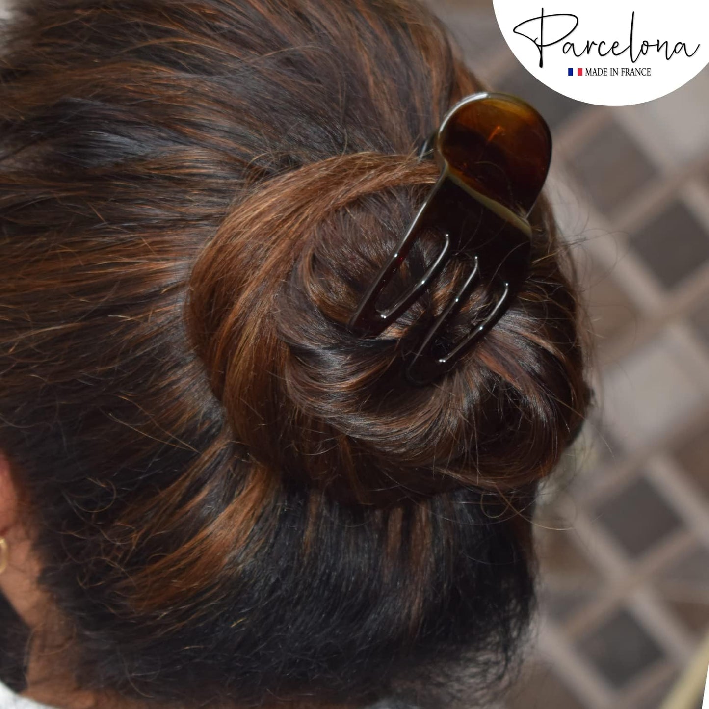 Parcelona French Simply Bear Paw Medium 3” Celluloid Non Slip Side Slide In Jaw Yoga for Fine Hair Fashion Durable Styling Women Hair Accessories Claw Beauty & Personal Care Parcelona