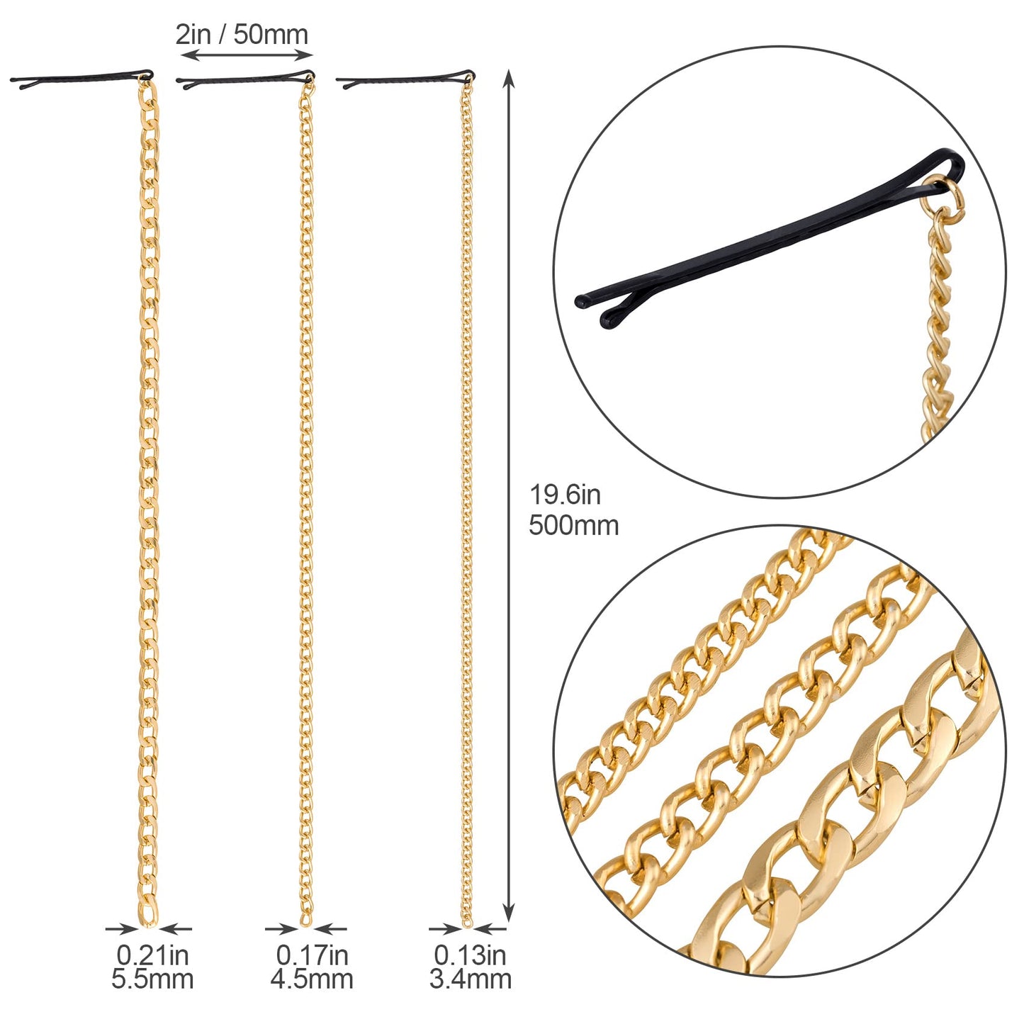 PAGOW 6Pcs Punk Gold Hair Chains with Tassels for Women and Girls, Ponytail Multi Strand Head Accessories with Clips for Nightclub, Christmas Beauty & Personal Care PAGOW