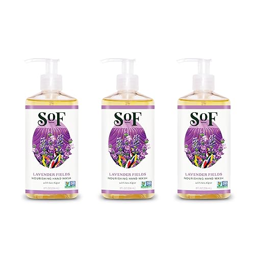 SoF Nourishing Hand Wash - With Moisturizing Sea Algae, Coconut & Olive Oil- Vegan & Non GMO- Free From Phthalates, Sulfates & Parabens- Lavender Beauty & Personal Care South Of France