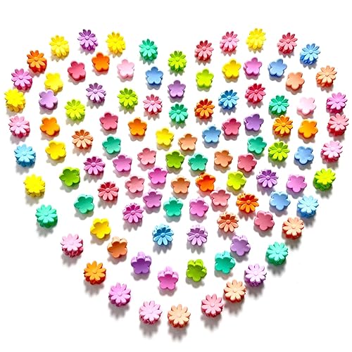 MOODKEY Kids Hair Accessories: 100PCS Mini Daisy Claw Clips, Barrettes, Cute Bangs Pins in Candy Colors for Girls, Teens, and Toddlers (Random Colors) Beauty & Personal Care MOODKEY