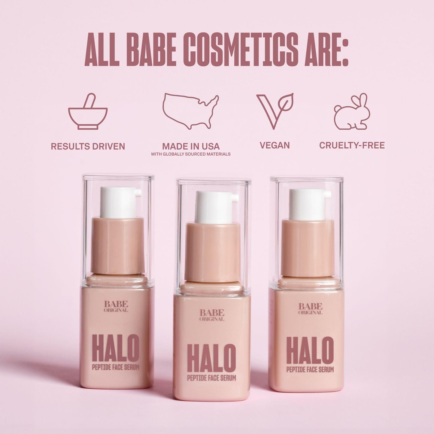 Babe Original Halo Peptide Face Serum for Women, Face Moisturizer Face Cream for Hydrated, Plump & Soothed Skin with Pink Root Extract, Hyaluronic Beauty & Personal Care BABE ORIGINAL