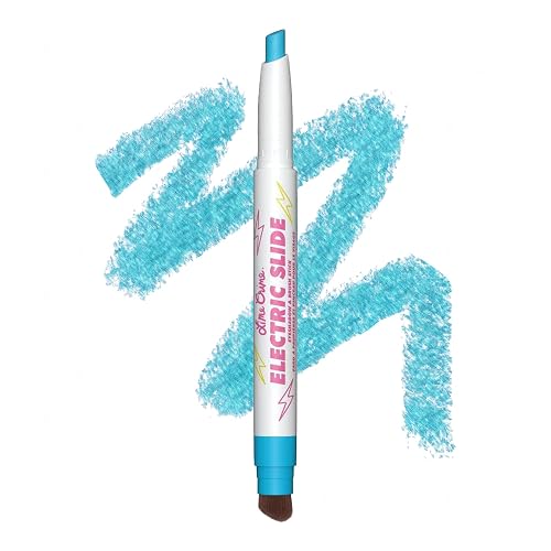 Lime Crime Electric Slide Eyeshadow & Brush Stick, Chill Pill (Metallic Teal) - Lightweight 2-in-1 Eyeshadow Smudge Stick with Angled Brush for Long Beauty & Personal Care Lime Crime