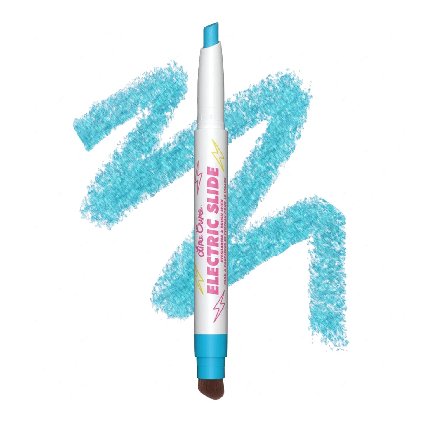 Lime Crime Electric Slide Eyeshadow & Brush Stick, Chill Pill (Metallic Teal) - Lightweight 2-in-1 Eyeshadow Smudge Stick with Angled Brush for Long Beauty & Personal Care Lime Crime