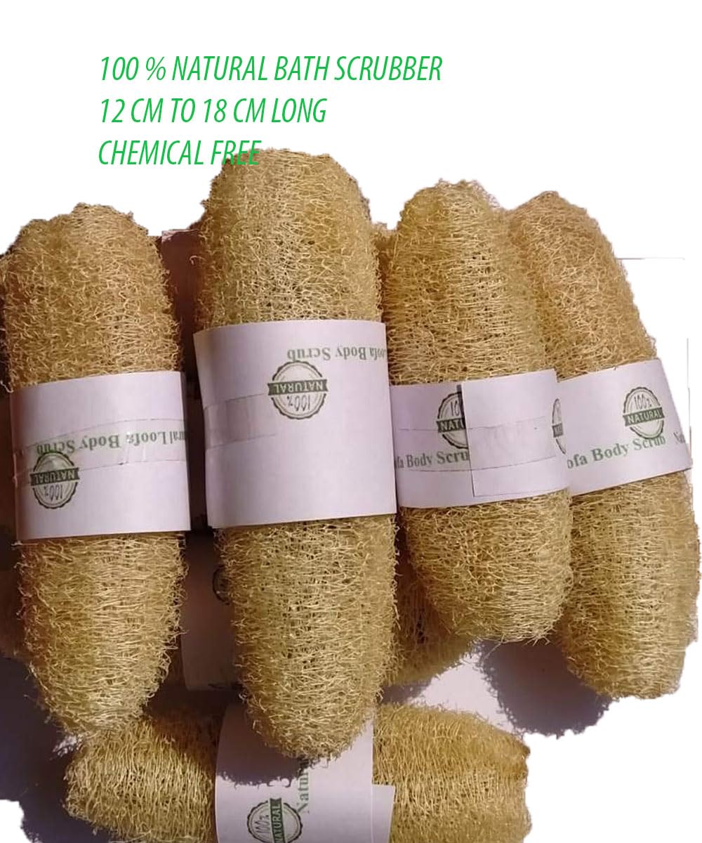Vaibhav VVOS® 8 Pieces 100% Natural Organic Body Scrubber Loufah Sponges for Bathing -Natural loofah- 12 cm to 18cm Beauty and Personal Care Vaibhav