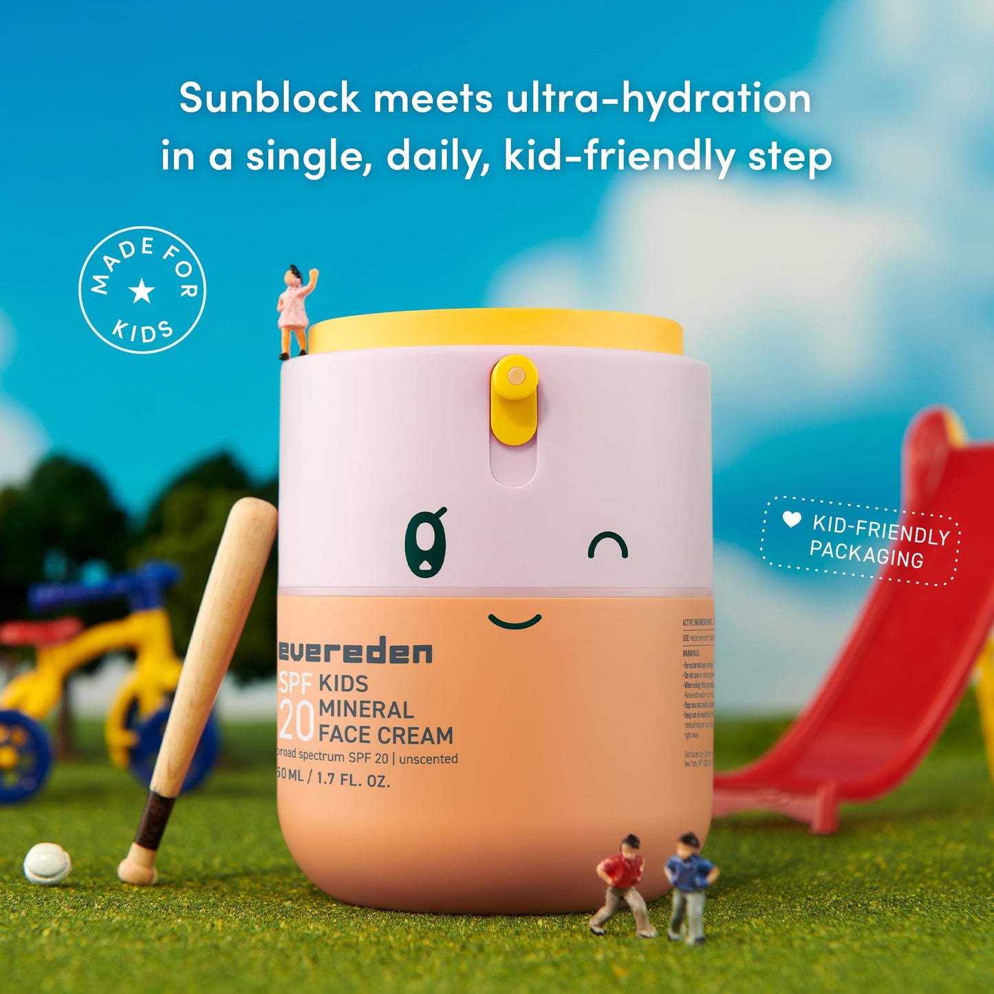 Evereden Kids Mineral Face Cream SPF 20 | Dermatologist-Tested, Moisturizer with Vitamin B5 & Zinc Oxide | Fragrance-Free, Clean, Vegan, No Beauty and Personal Care Evereden