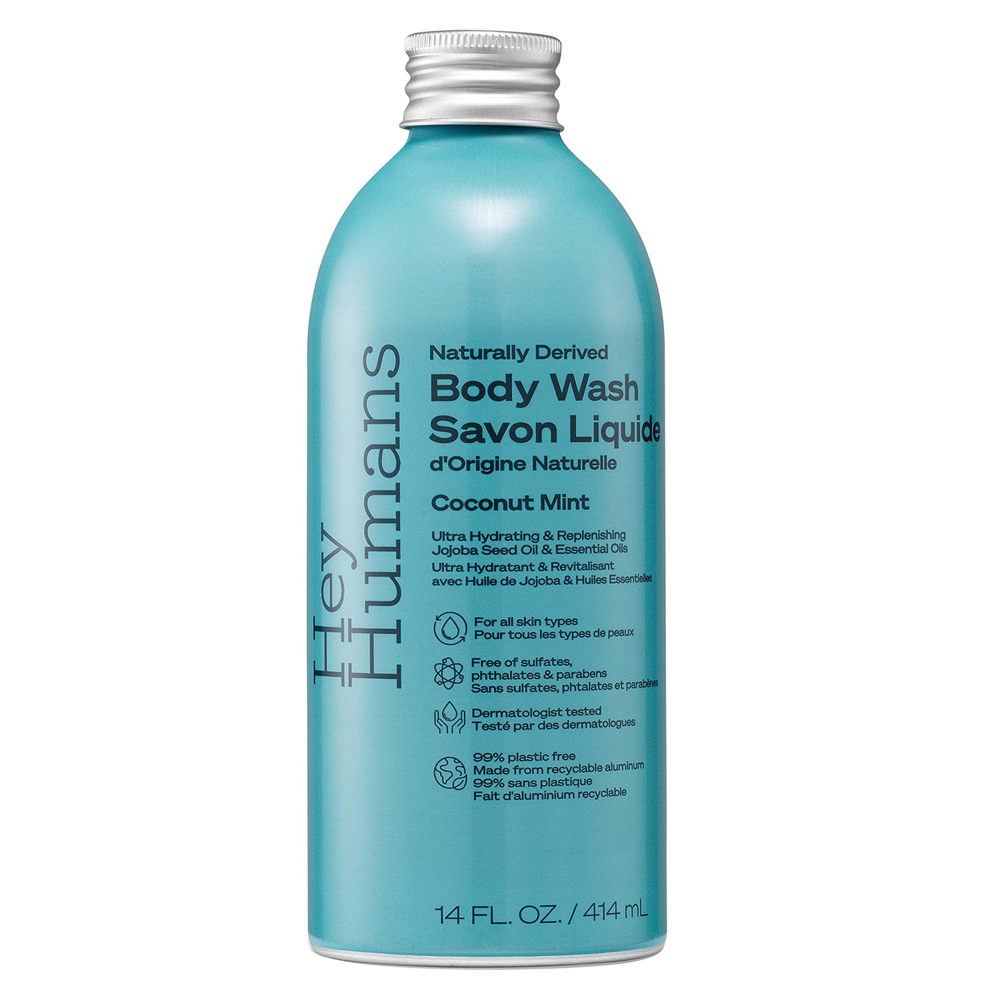 HEY HUMANS Coconut Mint Hydrating Body Wash with Natural Ingredients - Jojoba Oil | Vegan, Cruelty Free, 14 fl. Oz Beauty & Personal Care HEY HUMANS