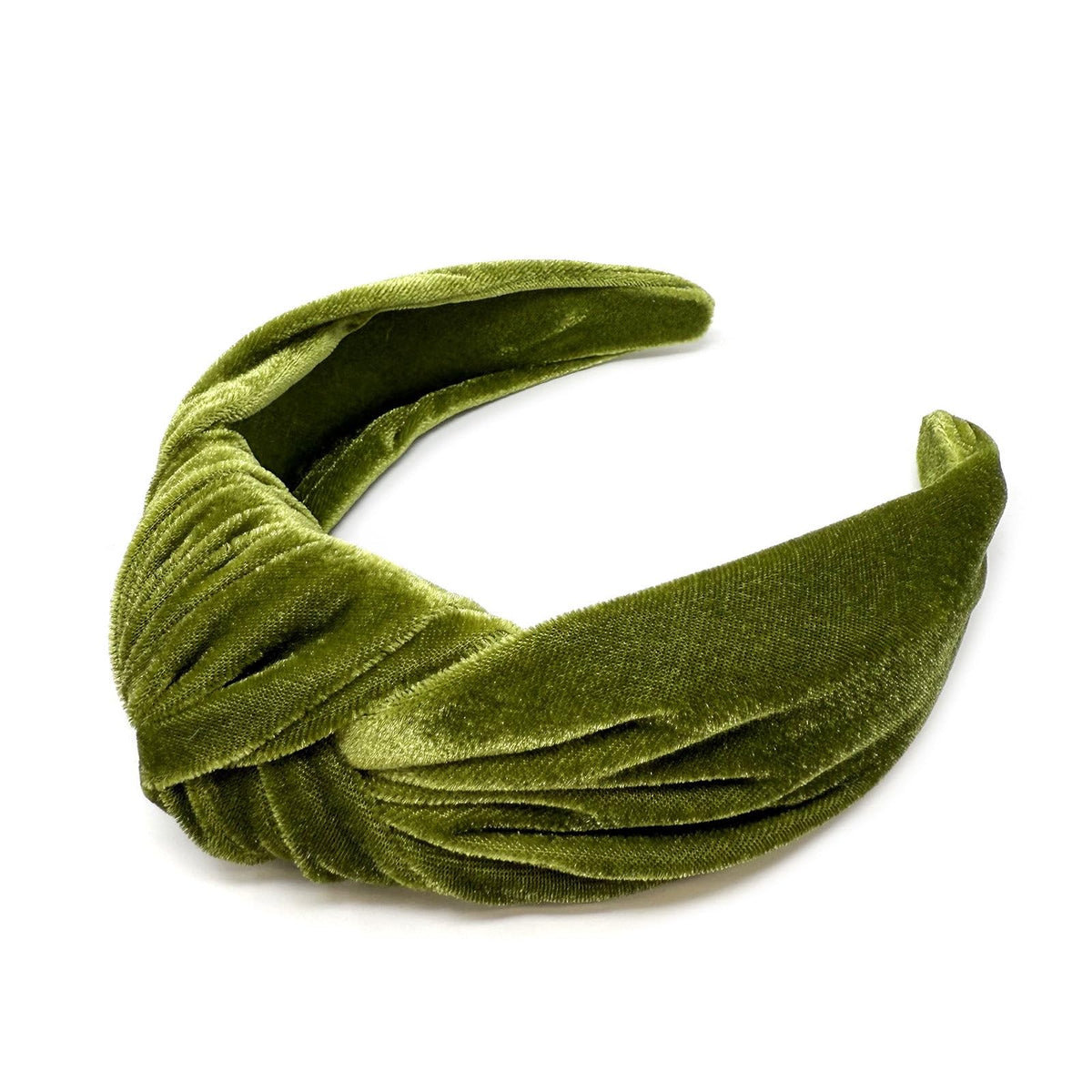 allydrew Wide Knotted Velvet Headbands, Top Knot Velvet Headbands for Women, Apple Green