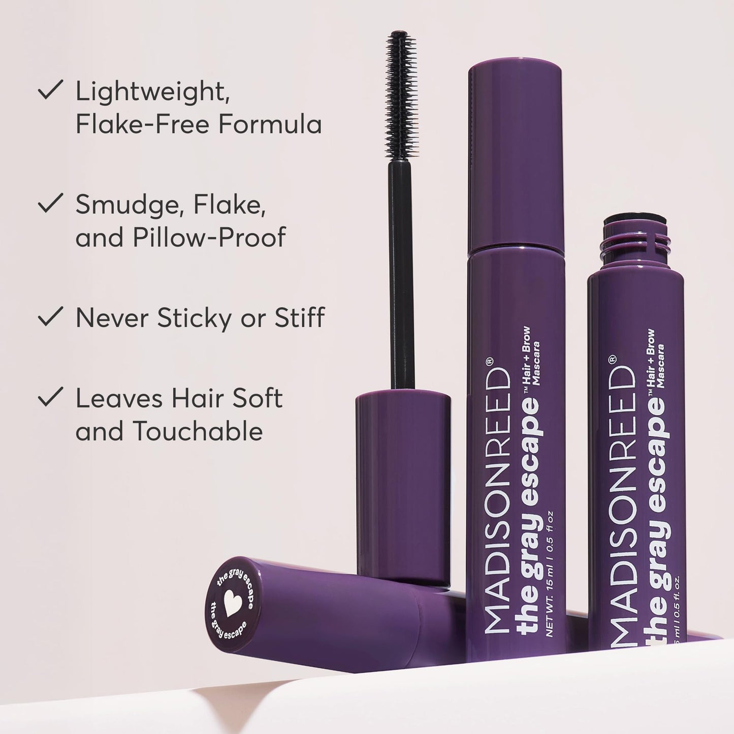 Madison Reed The Gray Escape Hair & Brow Mascara - Quick-Dry, All-Day Gray Coverage for Roots & Brows, Smudge-Proof, Titanium Dioxide-Free, Argan Oil Beauty & Personal Care Madison Reed