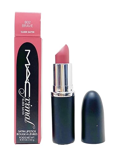MAC Cosmetics Ximal Sleek Satin Lipstick - 802 Brave (Pink beige with a white pearl) 0.12 Oz / 3.5 g Beauty & Personal Care MAC