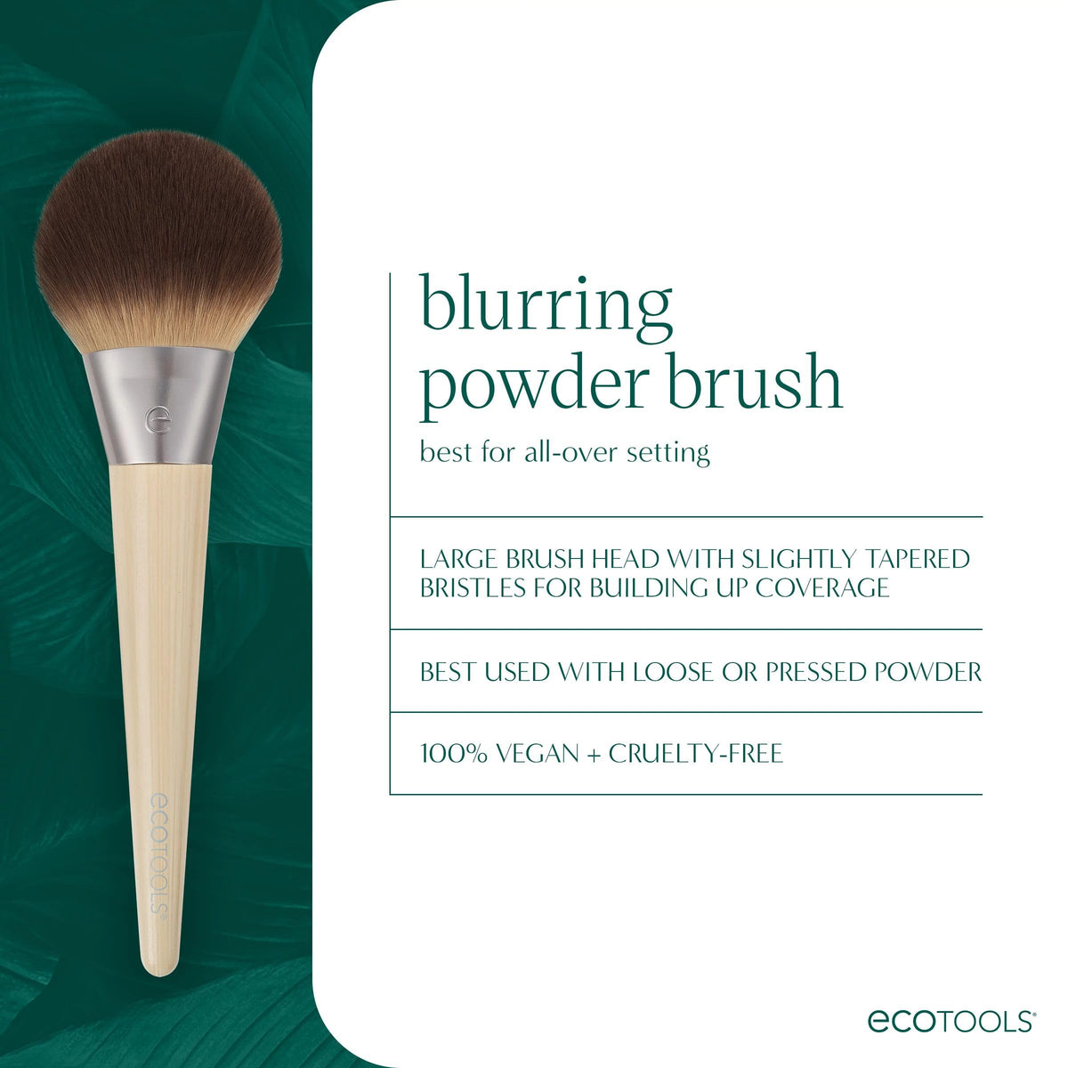 EcoTools Blurring Powder Makeup Brush, Large Makeup Brush, 1 Count