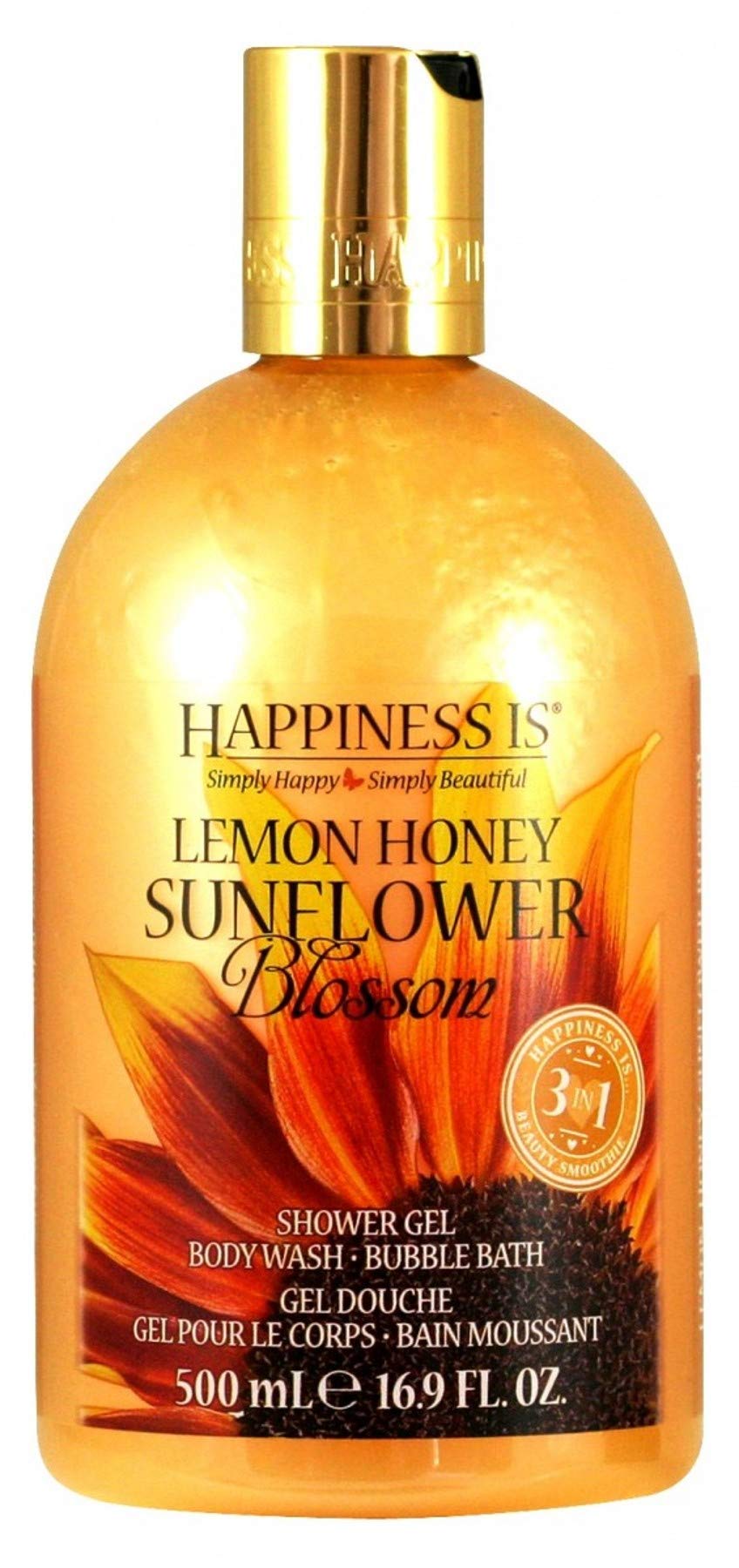 Happiness Is Lemon Honey Sunflower Blossom 3 in 1 Shower Gel 16.9oz Beauty & Personal Care Lemon Honey Sunflower