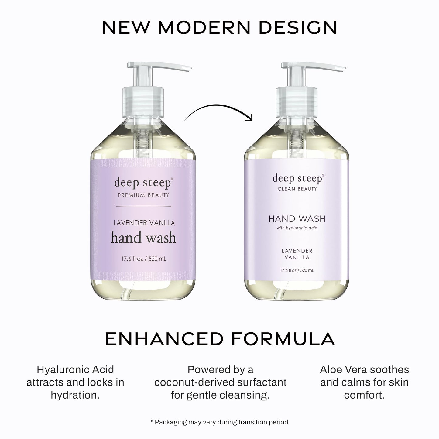 Deep Steep Liquid Hand Wash, Lavender Vanilla, 17.6 oz - Moisturizing Cleanser with Olive Oil, Aloe Vera, Glycerin & Hyaluronic Acid - Vegan, Clean Beauty & Personal Care Deep Steep