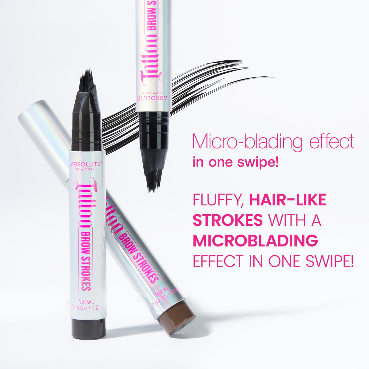 Absolute New York Brown Tattoo Brow Strokes, Natural Mirco Bladed Effect