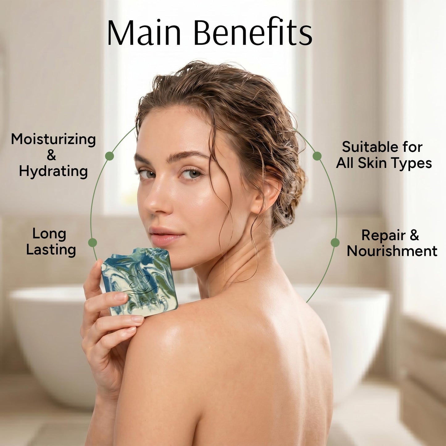 Marbela Cosmetics Zen Garden Handmade Soap Bar - Hydrating Cooling Cucumber Green Tea Face & Body Soap - Vegan Cruelty Free Artisan 3.5 Oz Beauty & Personal Care Marbela