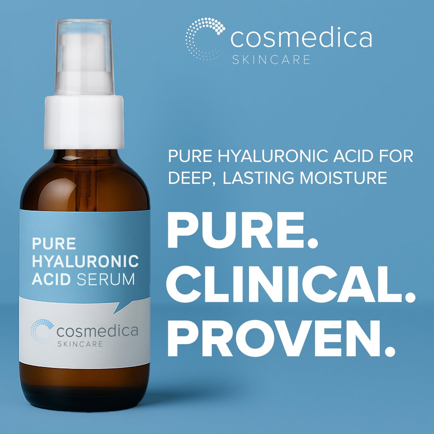 Cosmedica Hyaluronic Acid Serum for Skin - 4 Fl. Oz Hydrating Facial Moisturizer with Anti-Aging Skin Care Properties. Beauty and Skin Care Beauty & Personal Care Cosmedica Skincare