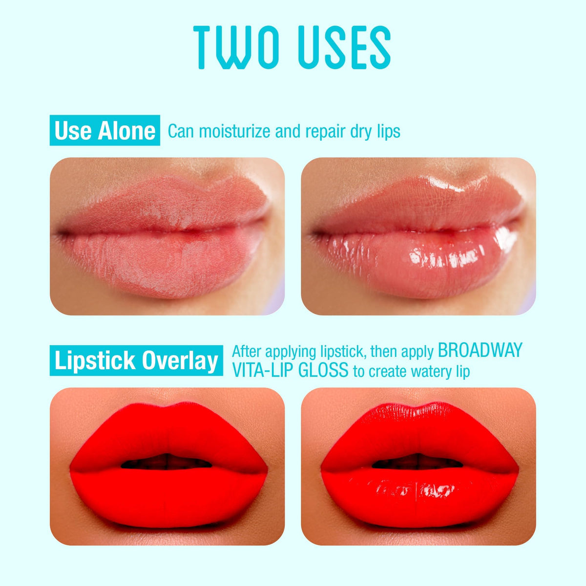 Ruby Kisses Broadway Vita-Lip Clear Lip Gloss (Argan Oil 6 Pack), Ultra-Hydrating & Soothing Formula with Multi-Vitamin Oils, High-Shine Non-Sticky Beauty & Personal Care Ruby Kisses