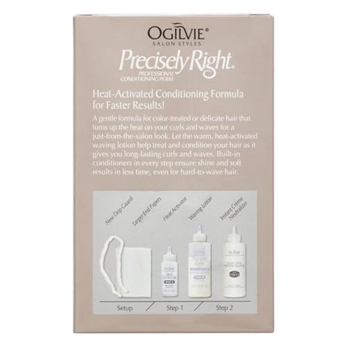 Ogilvie Salon Styles Precisely Right Professional Conditioning Home Perm Kit for Men & Women - For Color-Treated, Thin, Delicate Hair - Heat-activated