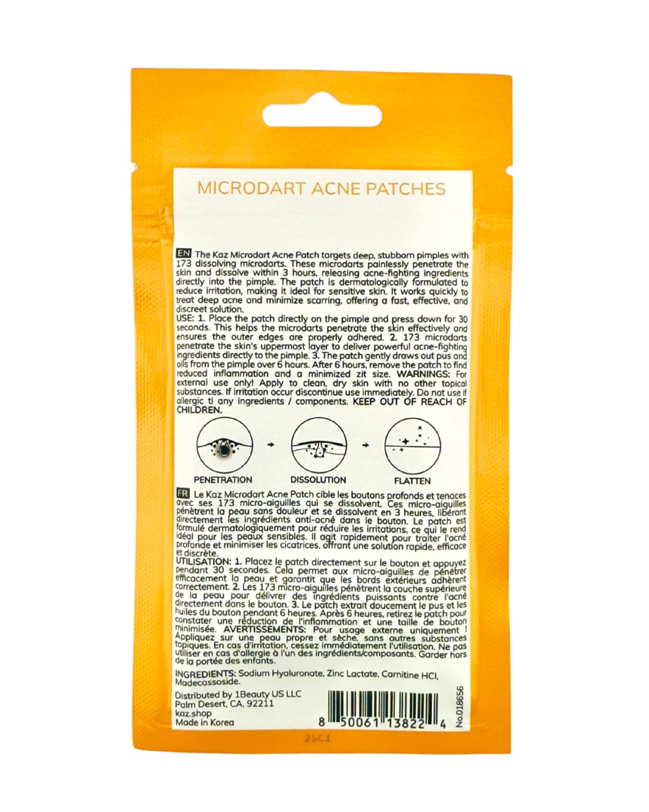 Waxness Kaz Microdart Acne Patches with Salicylic Acid & Hyaluronic Acid for Deep Pimples 12 Patches - Professional Skin Care Beauty and Personal Care Waxness