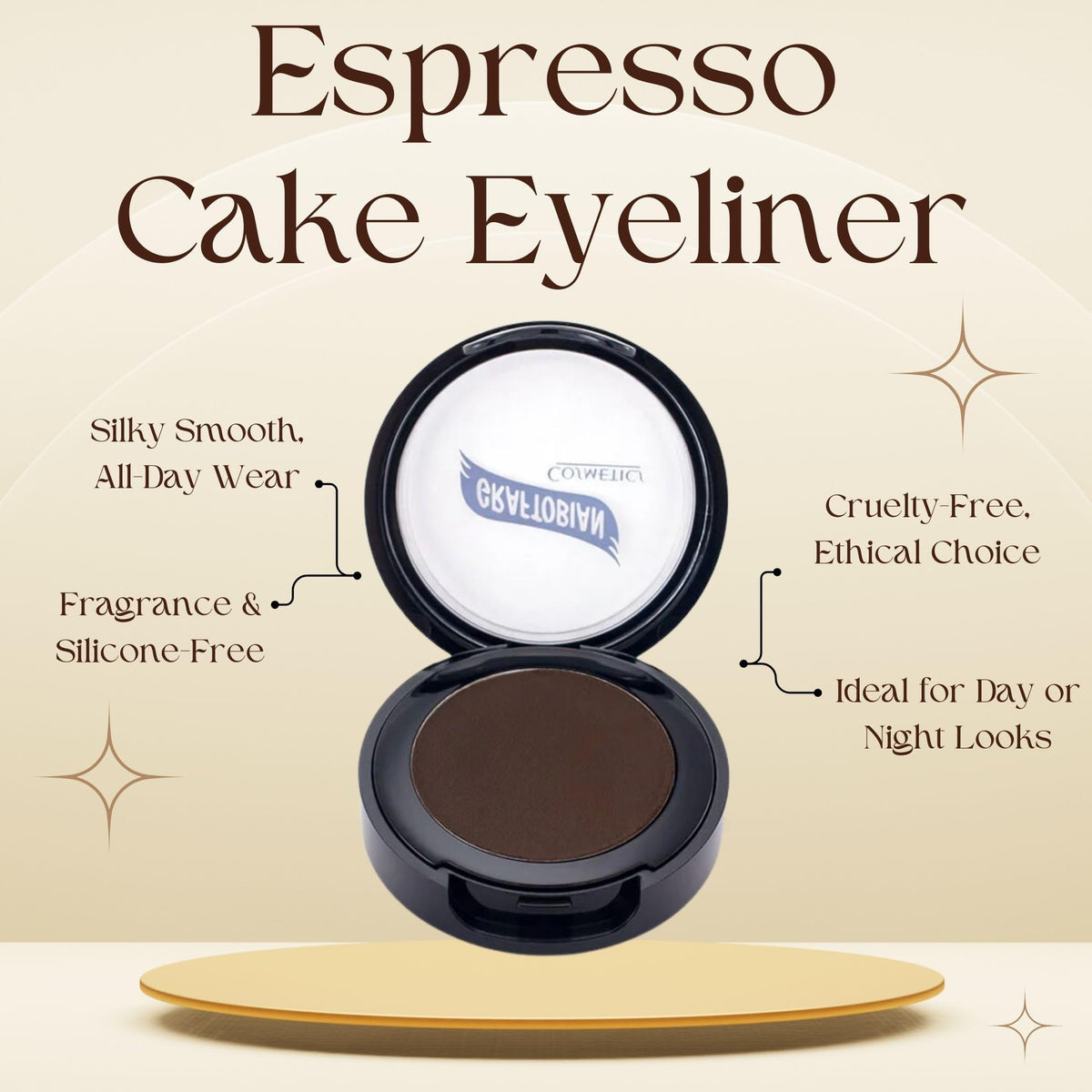Graftobian Espresso Brown Cake Eyeliner, Long-Lasting, Water-Activated Pressed Powder, Versatile, Easy to Apply Formula, Easily Removed Beauty & Personal Care Graftobian