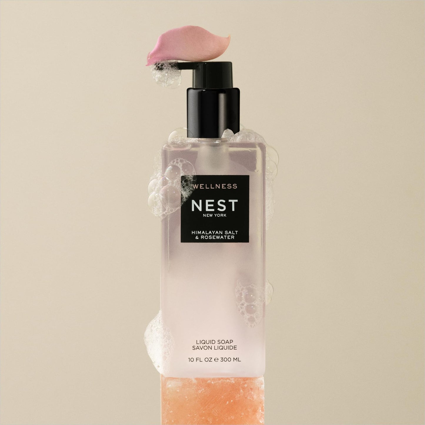 NEST New York Liquid Soap, Himalayan Salt & Rosewater - 10 fl oz - Cleanses & Nourishes Skin - Approx. 300 Pumps Per Bottle - Gluten Free & Cruelty Beauty & Personal Care NEST New York