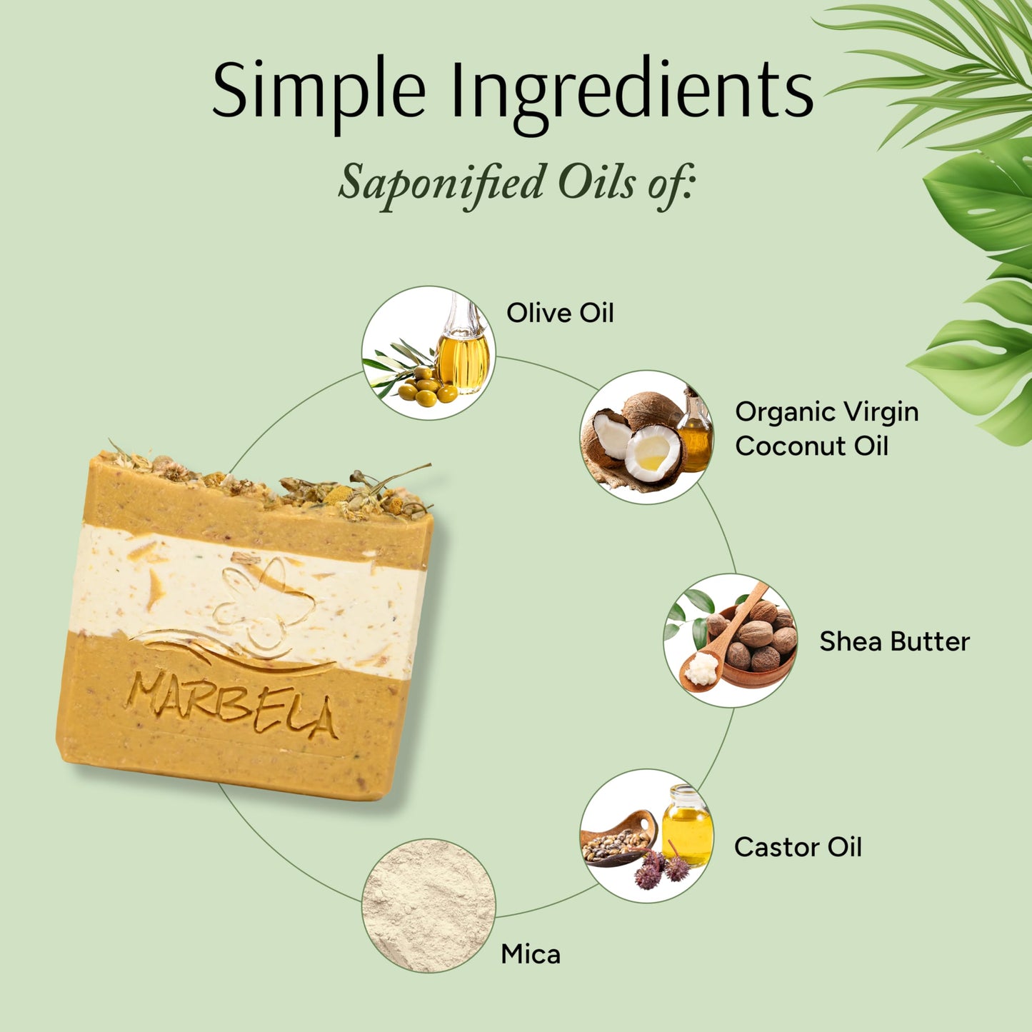 Marbela Cosmetics Handmade Soap Bar - Made in USA, Vegan Friendly, Palm Oil Free, Natural Bar Soap - Face & Body Soap for Daily Skin Care Beauty & Personal Care Marbela
