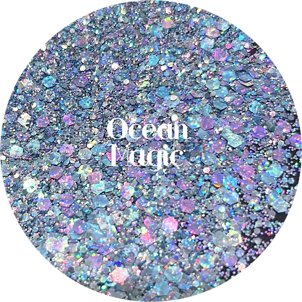 Blue Polyester Glitter | Craft Glitter | Glitter for Arts & Crafts | Tumblers | Cosmetics | Nails | Epoxy Resin Art | Slime | DIY | Body Glitter | 1 Beauty & Personal Care Glitter Heart Co.