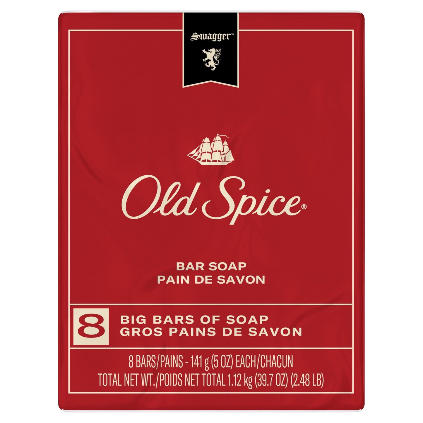 Old Spice Red Collection Swagger Scent Men's bar Soap, 8 bar, 5 oz, 14.920 Lb Beauty & Personal Care Old Spice