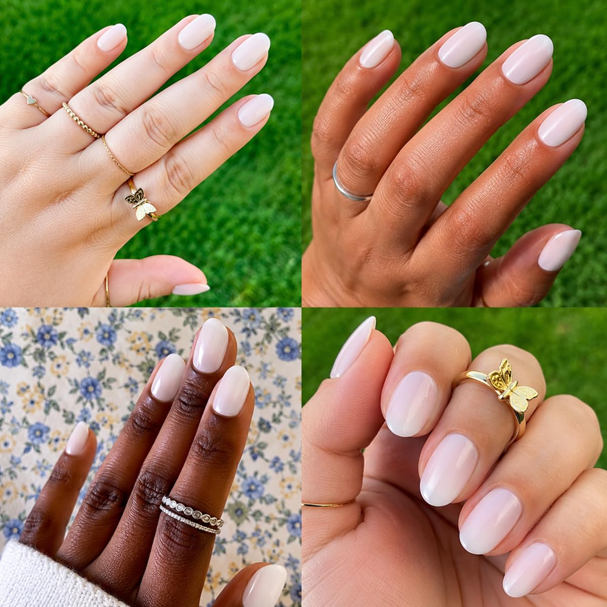 Olive & June Instant Mani Press-On Nails, CCT Sheer Pink Gradient