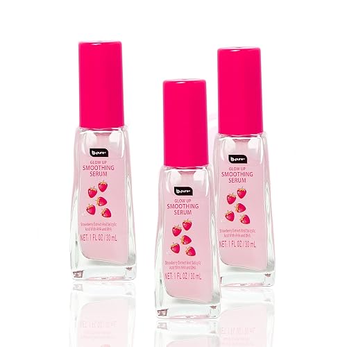 b.pure Glow Up Strawberry Smoothing & Exfoliating Face Serum | Strawberry Extract, Salicylic Acid & AHA/BHA | 1 oz, 3-Pack Beauty & Personal Care b.pure