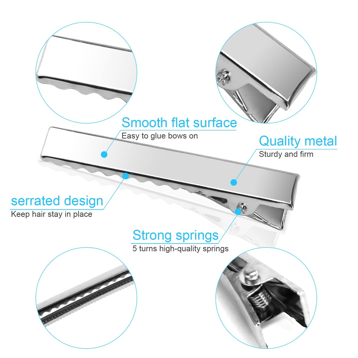 Alligator Hair Clips, 210 PCS Single Prong Metal Clips for Hair Bows and Crafts - Silver Flat Gator Clips in Bulk DIY Supplies for Accessory Making Beauty & Personal Care Aisuly