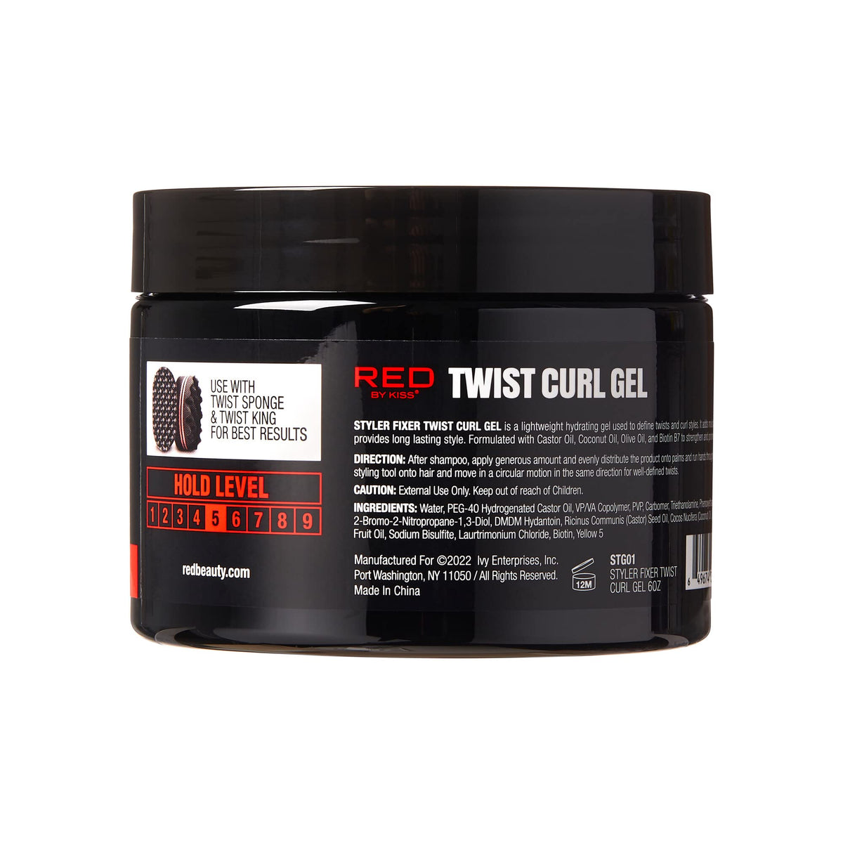 RED by Kiss X Bow Wow Styler Fixer Twist Curl Gel, Soft Hold for Afro Hair, Moisturizing with Coconut Scent, Ideal for 360 Waves & Twists, Nourished Beauty & Personal Care Red by Kiss